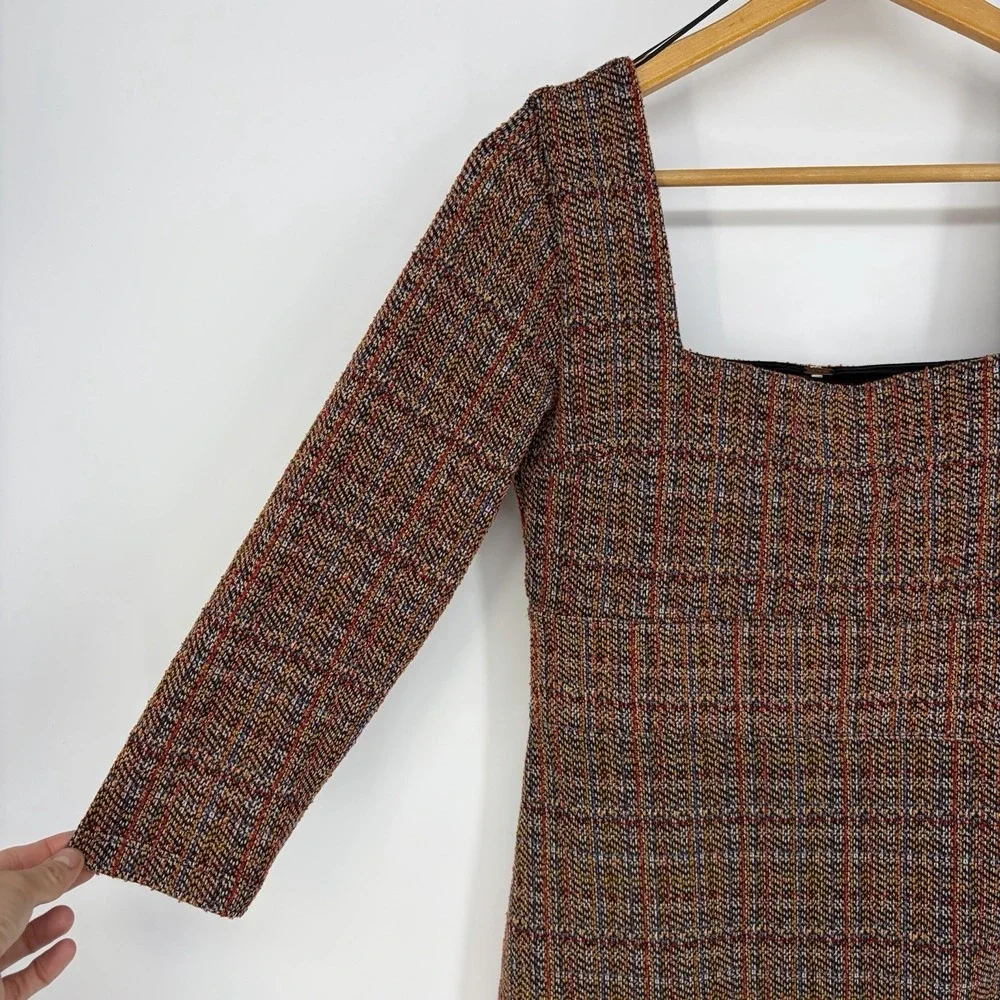 Free People Uptown Girl Mini Dress S Multicolor Square Y2K Fall Fairy Grunge Mod